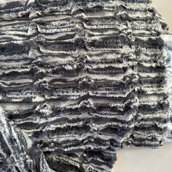 Dog Print Minky Blanket With Graphite Lapin Backing 60 By 82 New With Tags - Picture 5 of 6